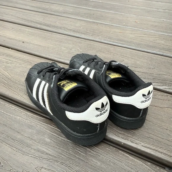 Adidas Black and White Superstar Sneakers - Picture 2 of 2